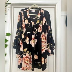 Latiste boho babydoll bell-sleeve mini dress